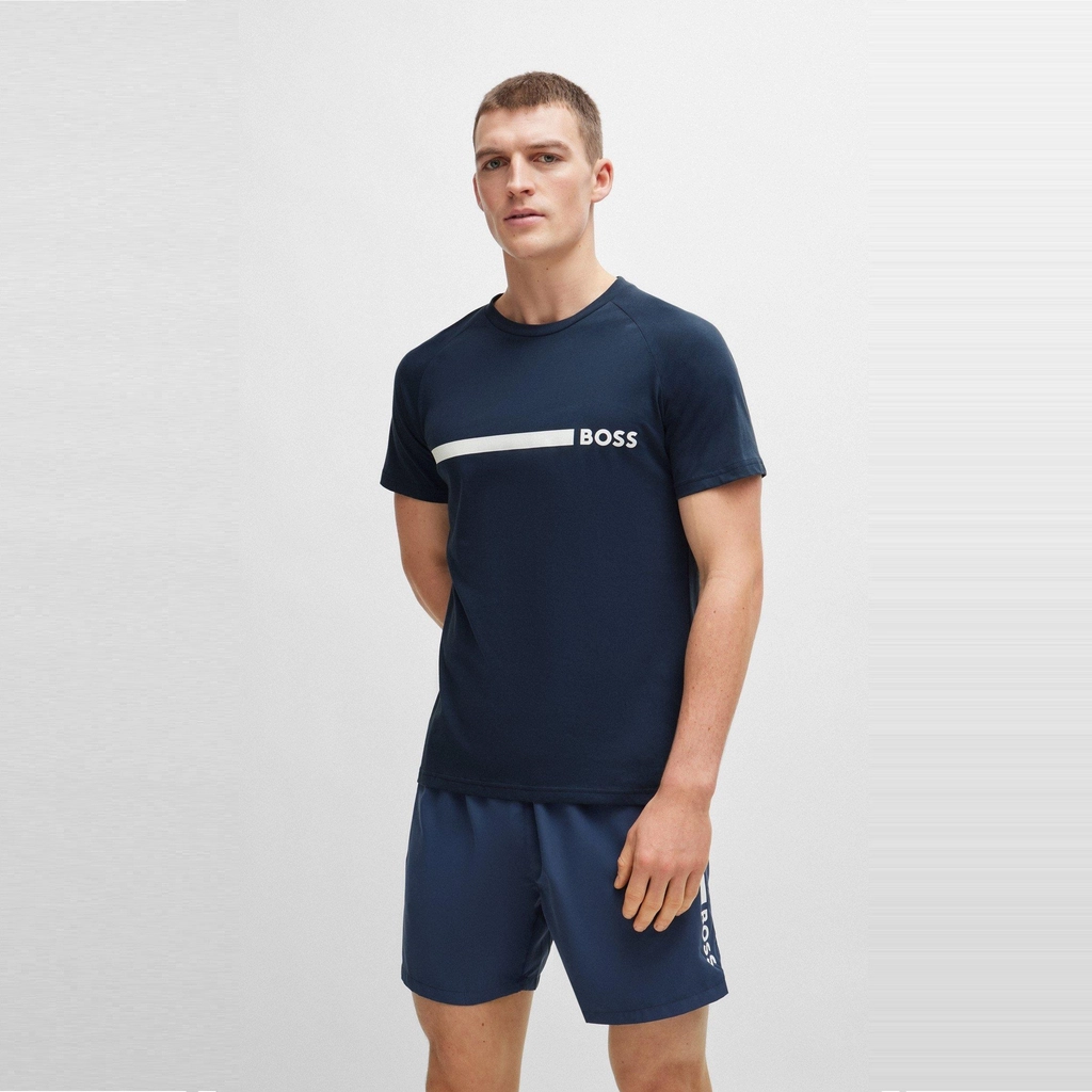 Hugo Boss Logo Slim T Shirt - Navy 413
